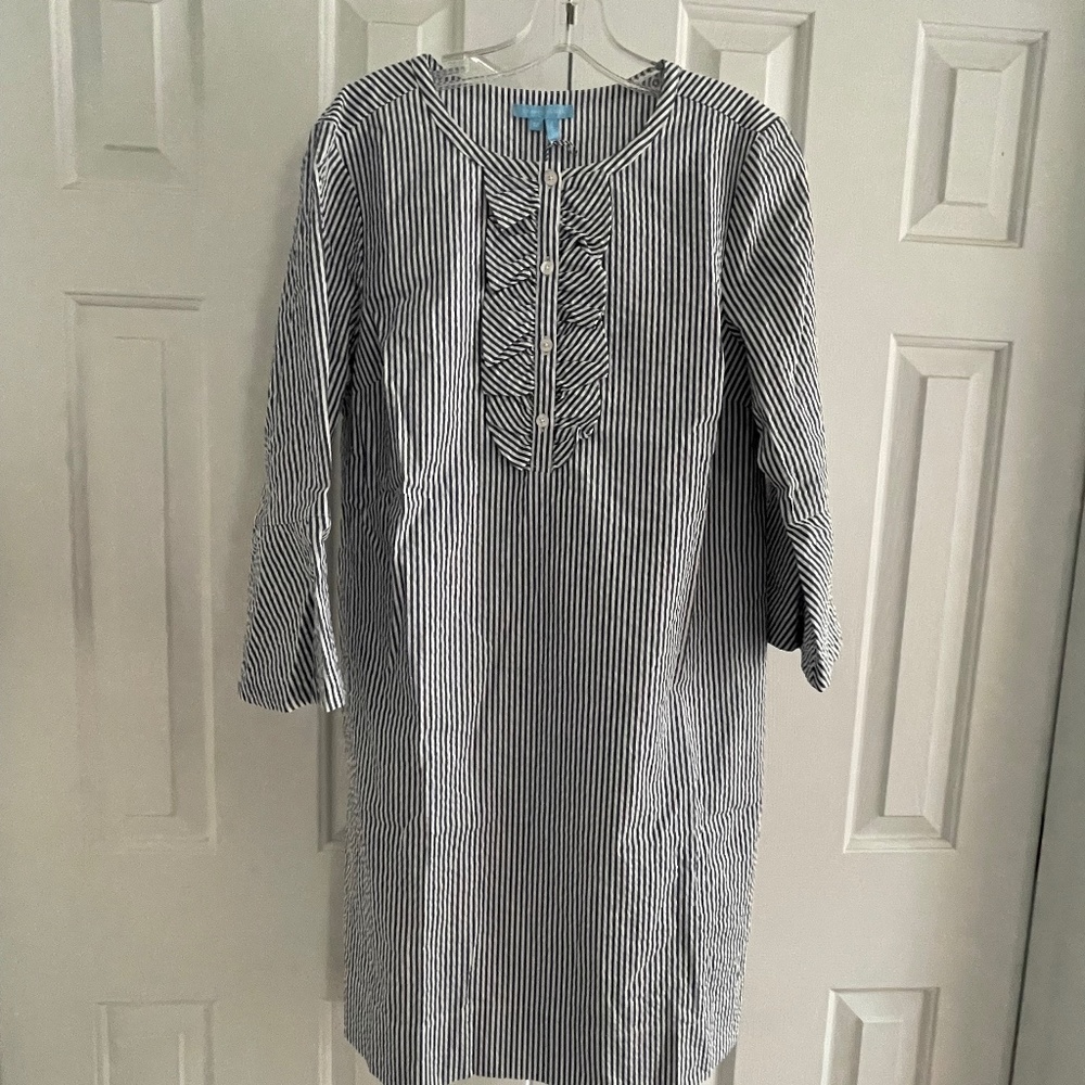 Draper James Seersucker  Ruffle Shift Dress